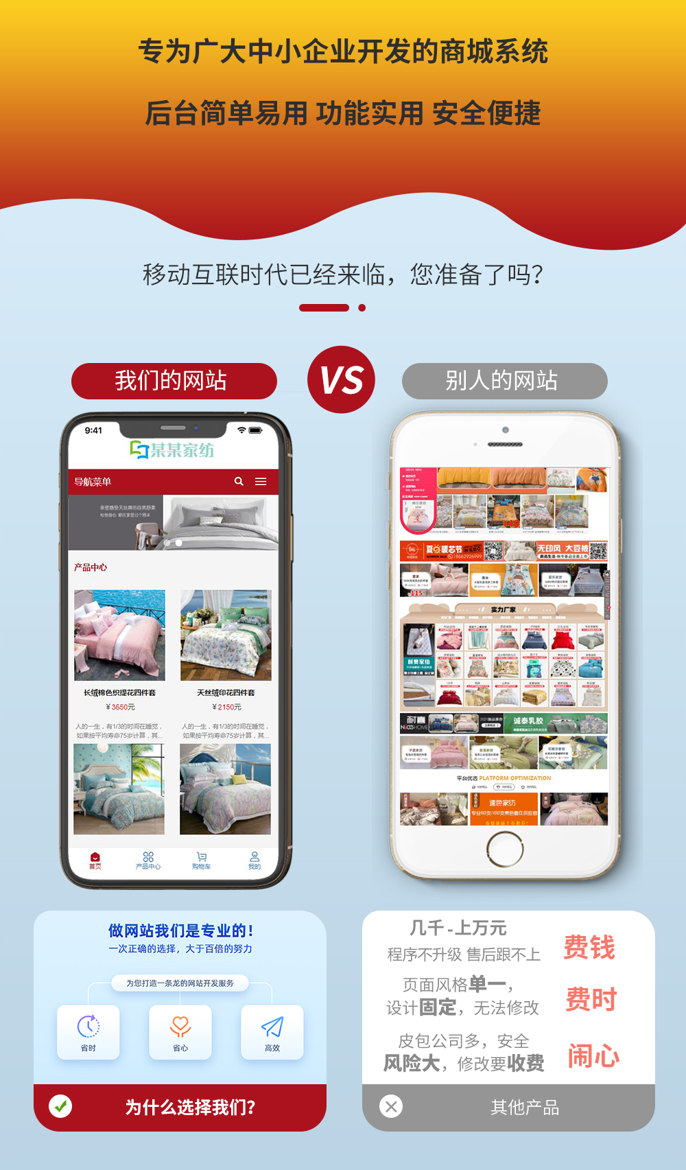 响应式家纺床上用品商城网站模板 详情图 2