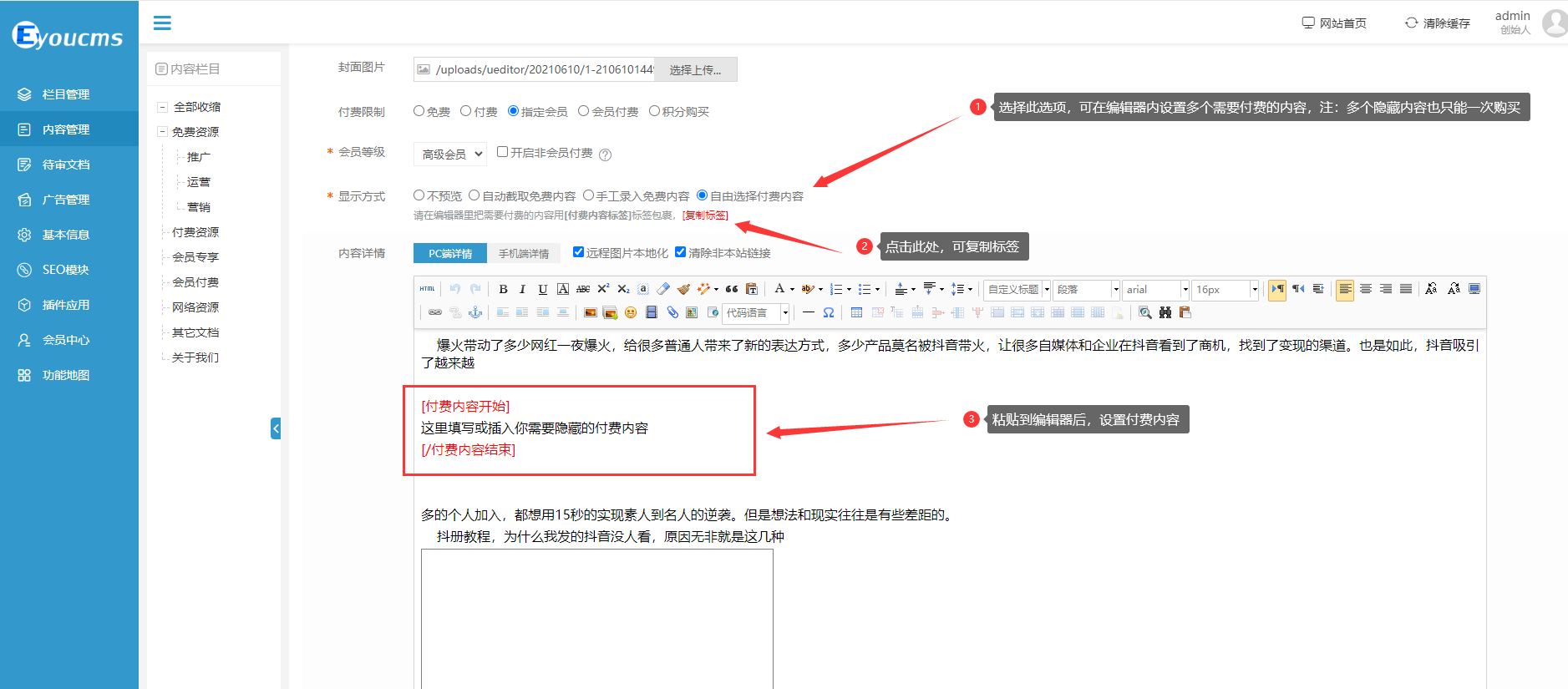 响应式文章知识付费购买网站 详情图 3
