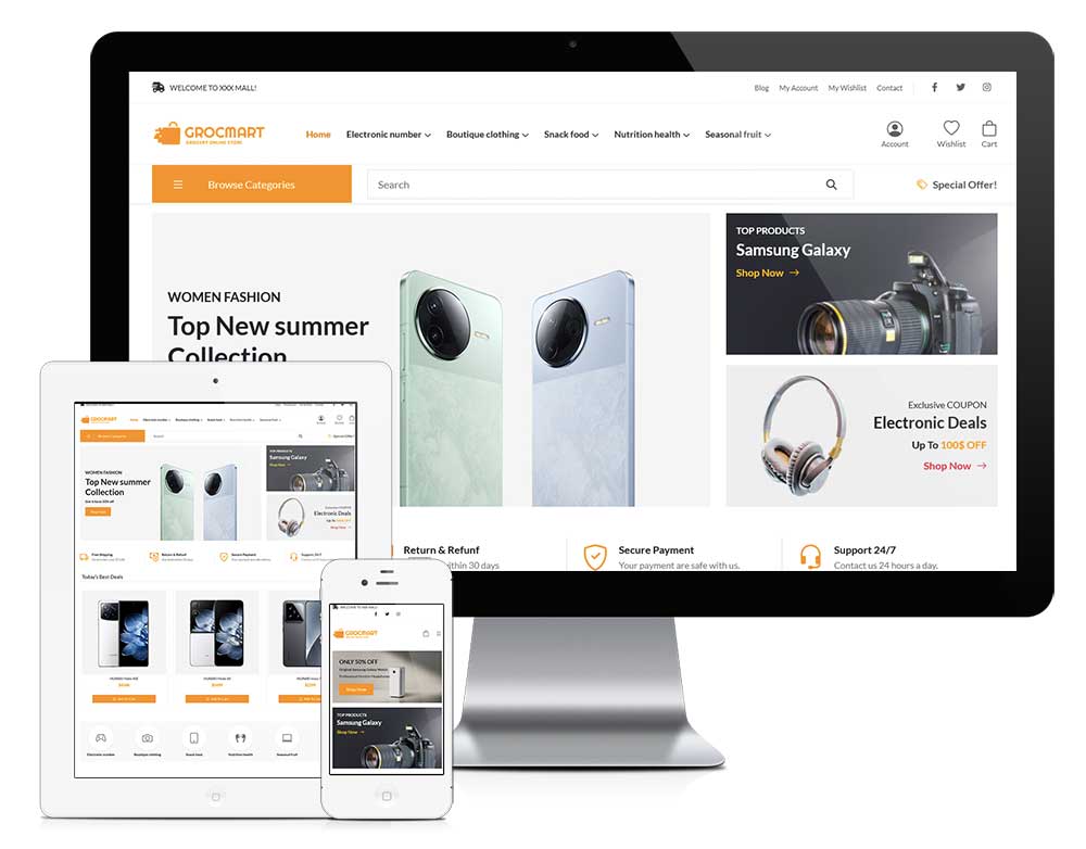 购物电商日用百货通用英文外贸商城模板网站模板预览图2